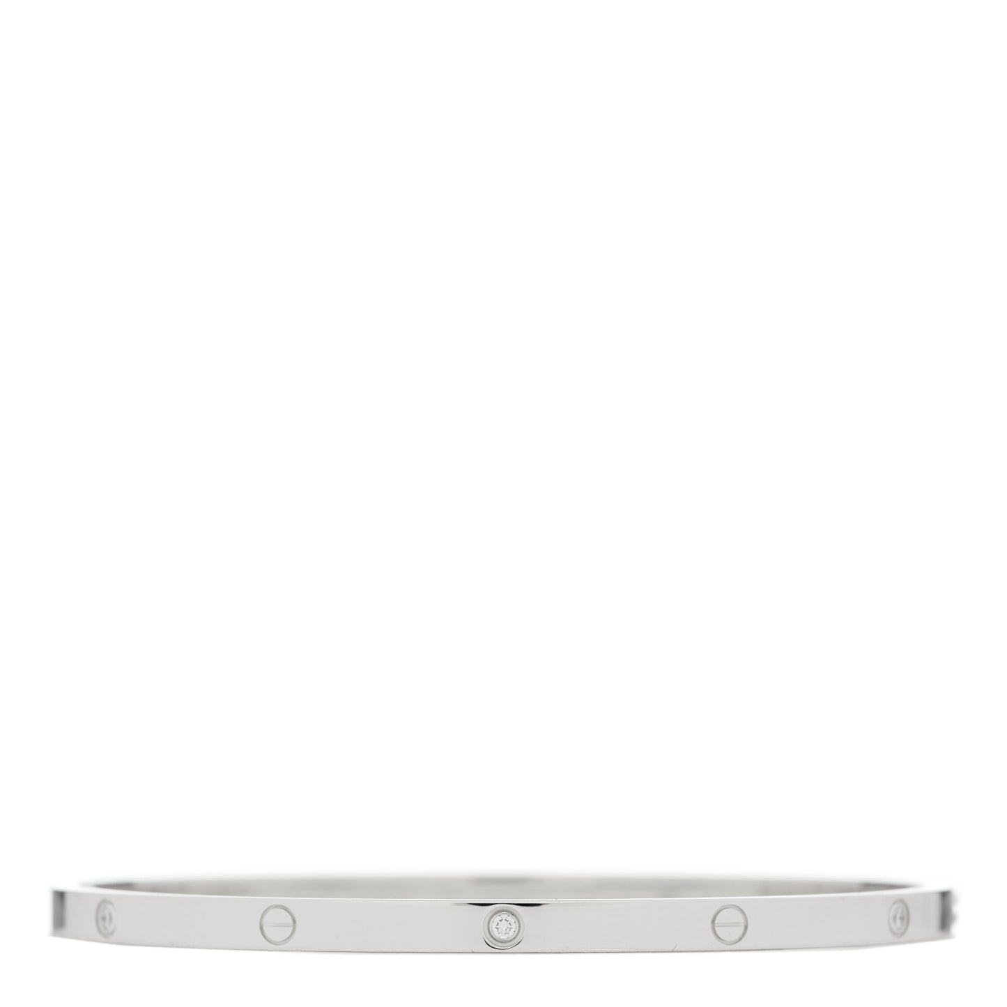18K White Gold 6 Diamond Small LOVE Bracelet 19