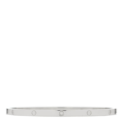 Cartier 18K White Gold 6 Diamond Small LOVE Bracelet 19 1 of 5