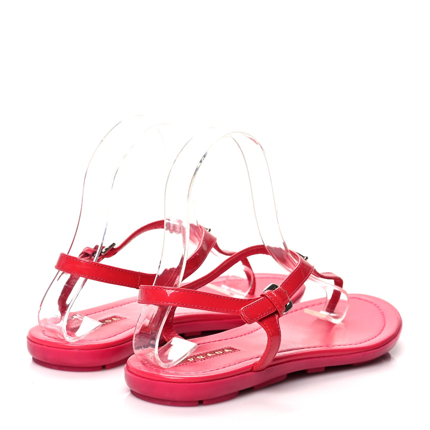 Vernice Metal Triangle Logo Flat Thong Sandals 37.5 Petalo