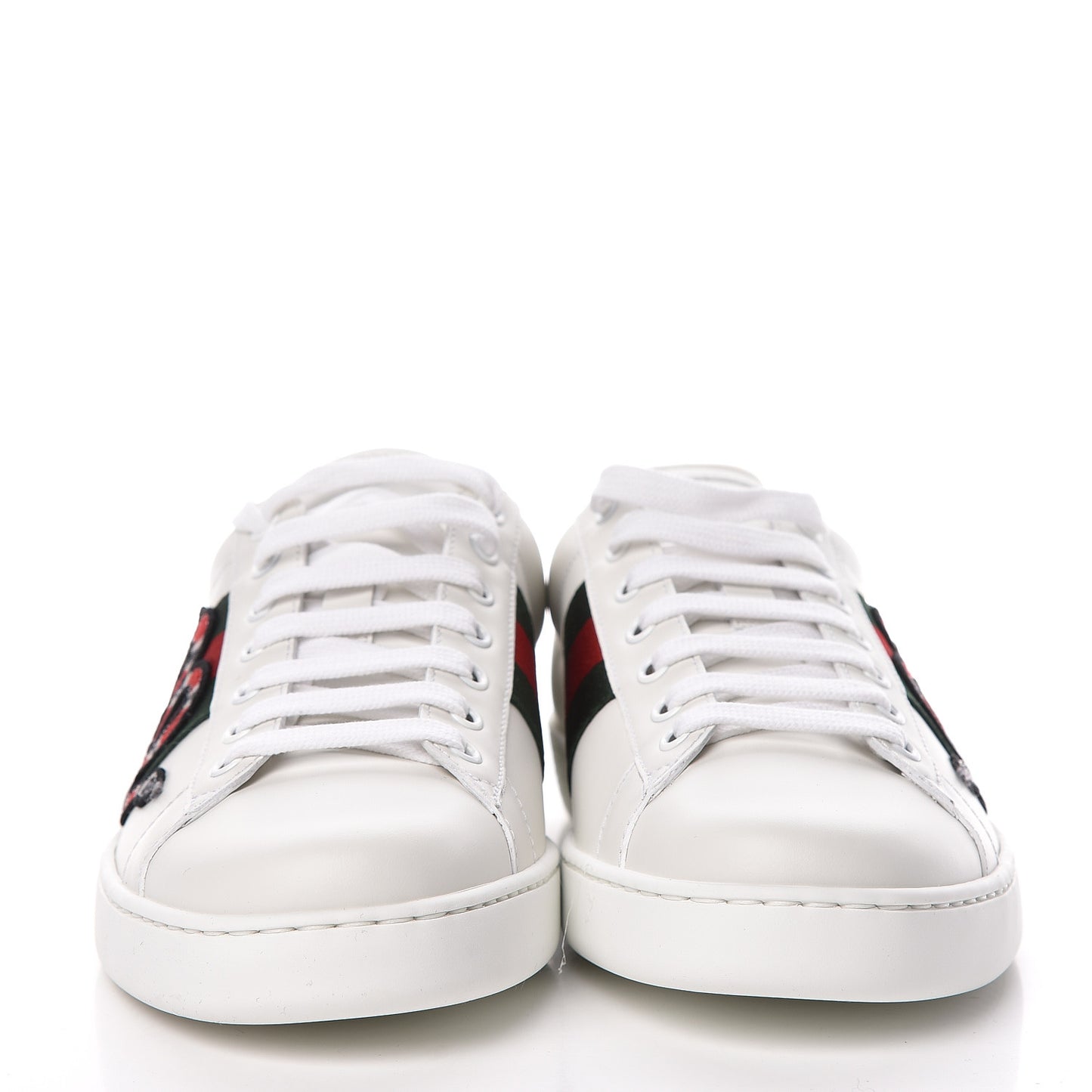 Calfskin Ayers Kingsnake Embroidered Mens Ace Sneakers 8 Green Red