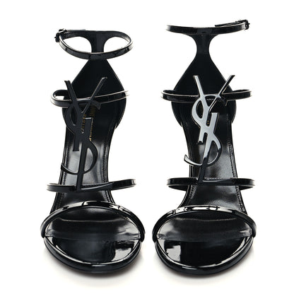 Saint Laurent Patent Cassandra 100 Sandals 38.5 Black 2 of 8
