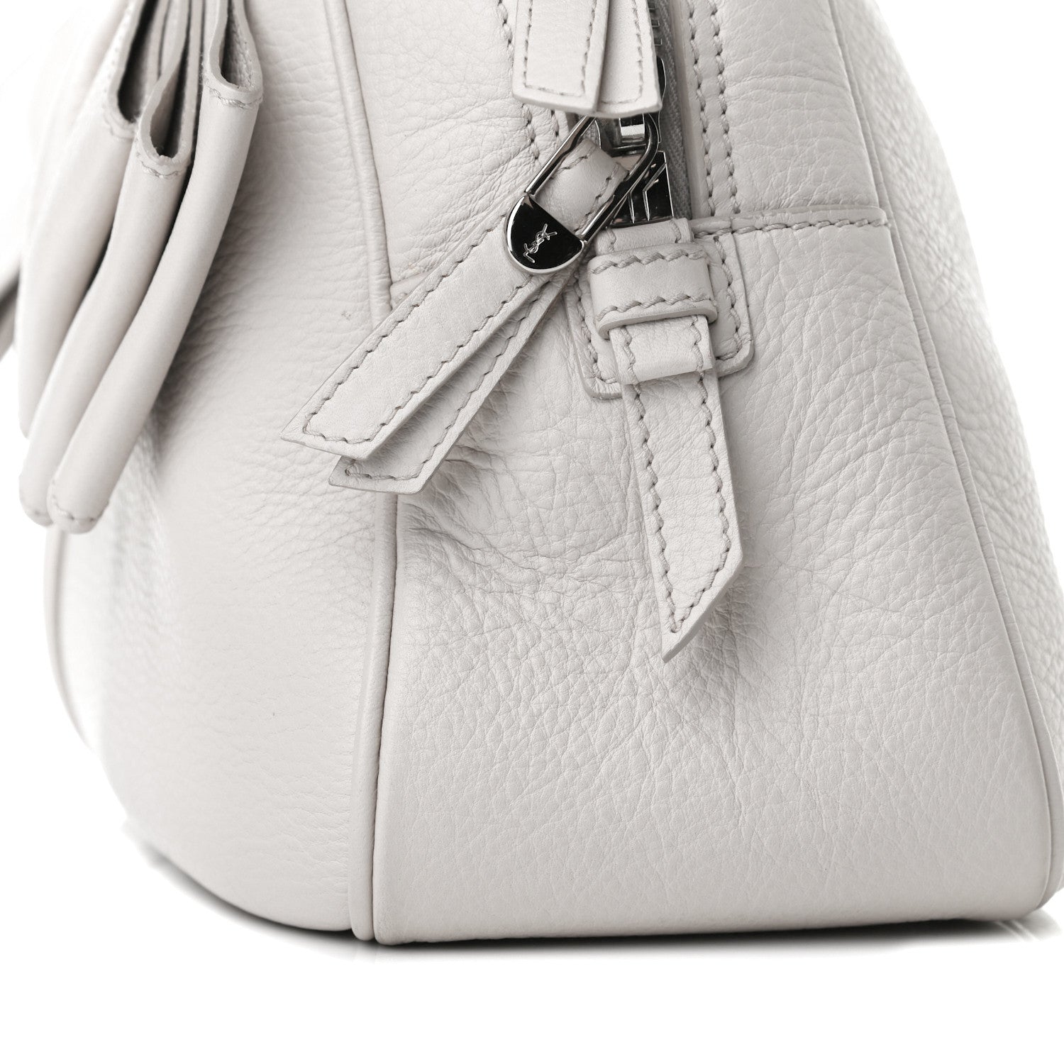 Saint Laurent Calfskin Small Y Bow Tote White 13 of 15