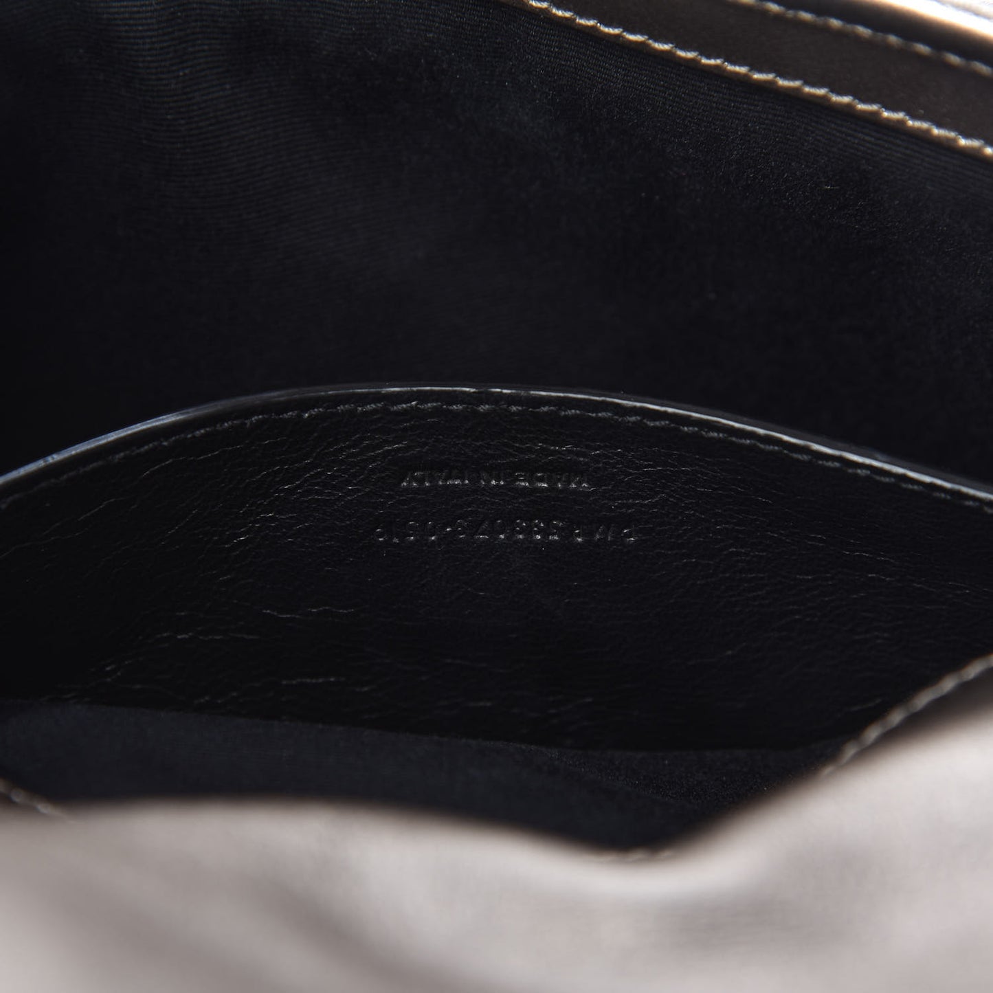 Crinkled Calfskin Matelasse Monogram Baby Niki Chain Satchel Platinum