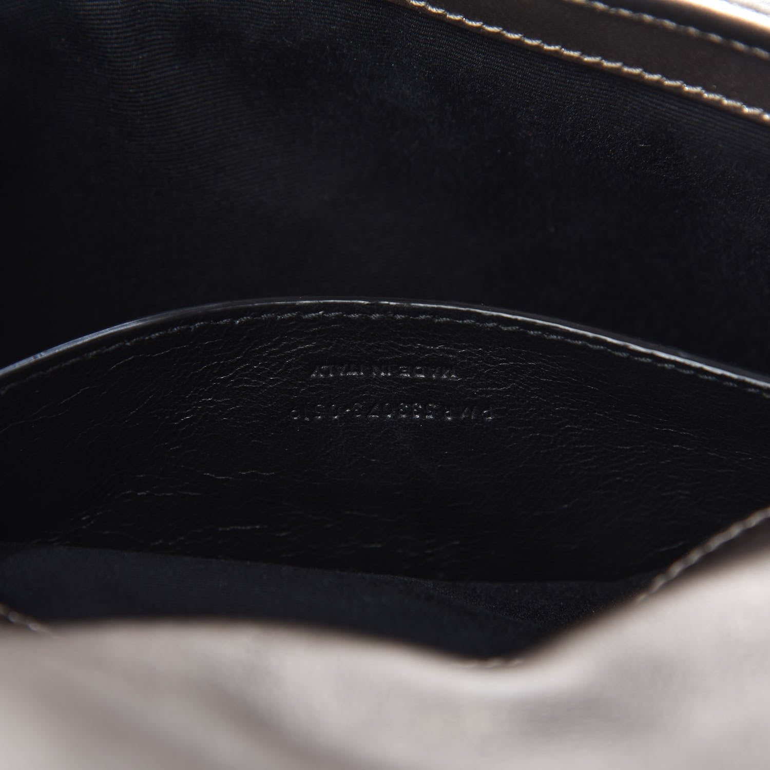 Saint Laurent Crinkled Calfskin Matelasse Monogram Baby Niki Chain Satchel Platinum 9 of 11
