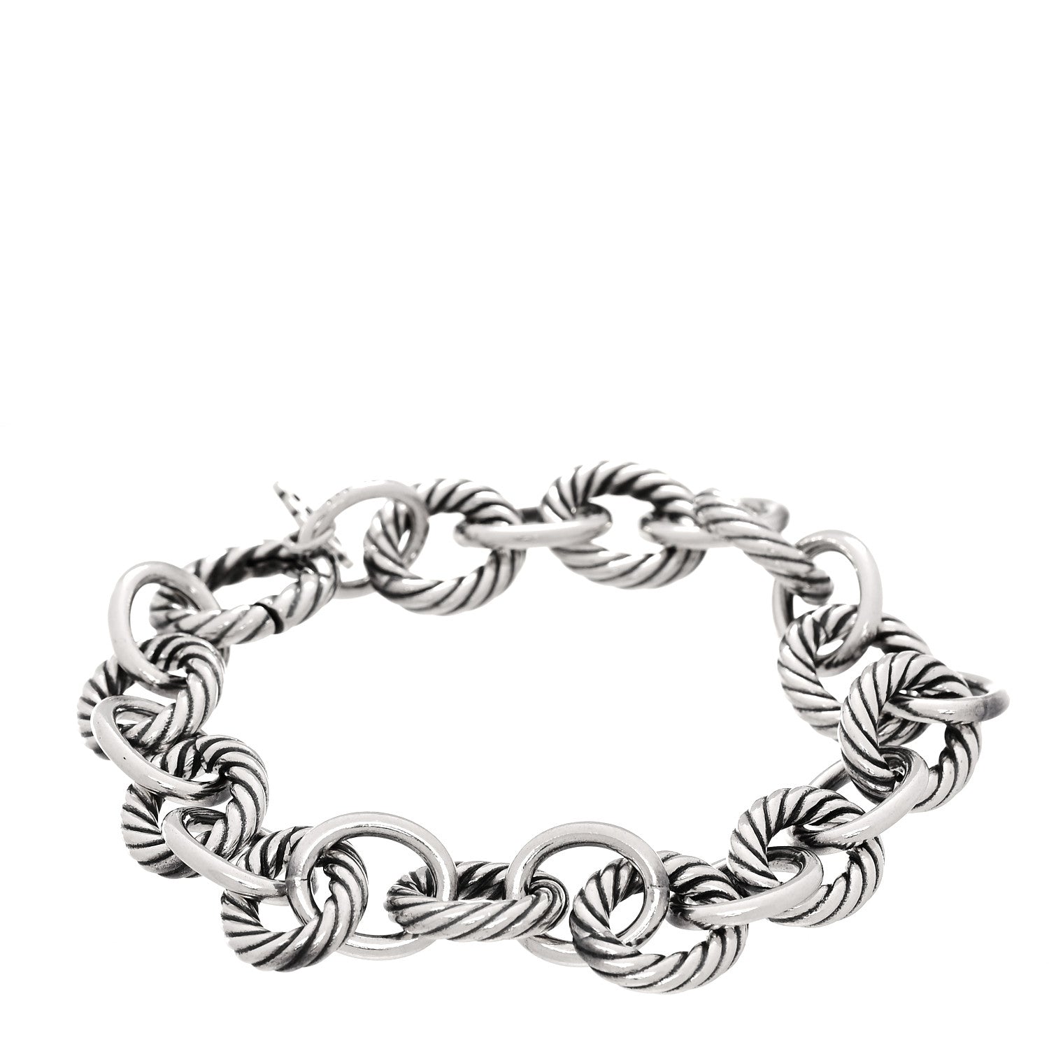 David Yurman Sterling Silver 10mm Medium Oval Link Bracelet 1 of 5