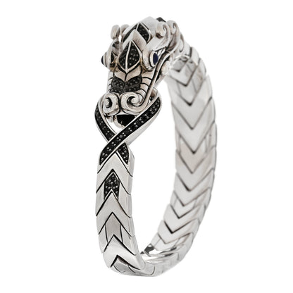 John Hardy Sterling Silver Black Blue Sapphire Legends Naga Bracelet 1 of 5