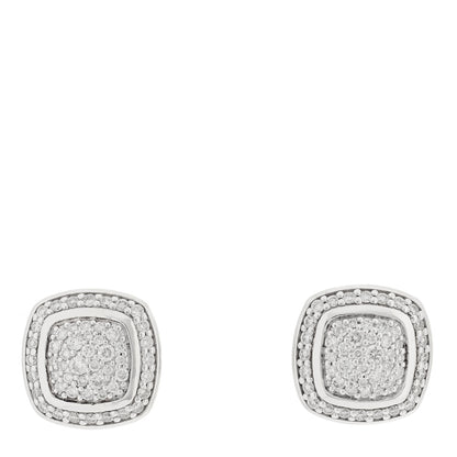 David Yurman Sterling Silver Diamond 7mm Pave Albion Earrings 1 of 5