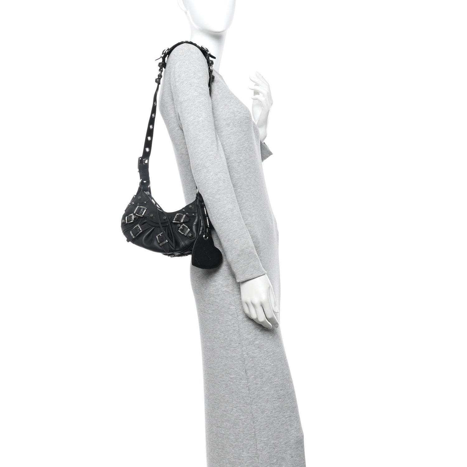 Balenciaga Calfskin Le Cagole With Buckles Shoulder Bag XS Black 2 of 9
