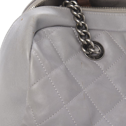 Chanel Calfskin Quilted Country Chic Bowler Grey 9 of 14