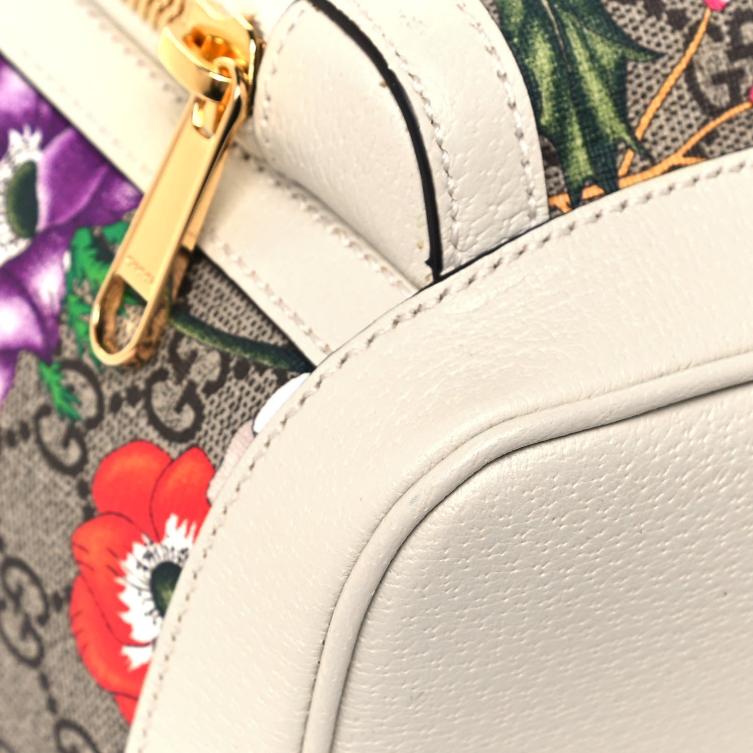 Gucci GG Supreme Monogram Flora Web Small Ophidia Day Backpack White 9 of 12