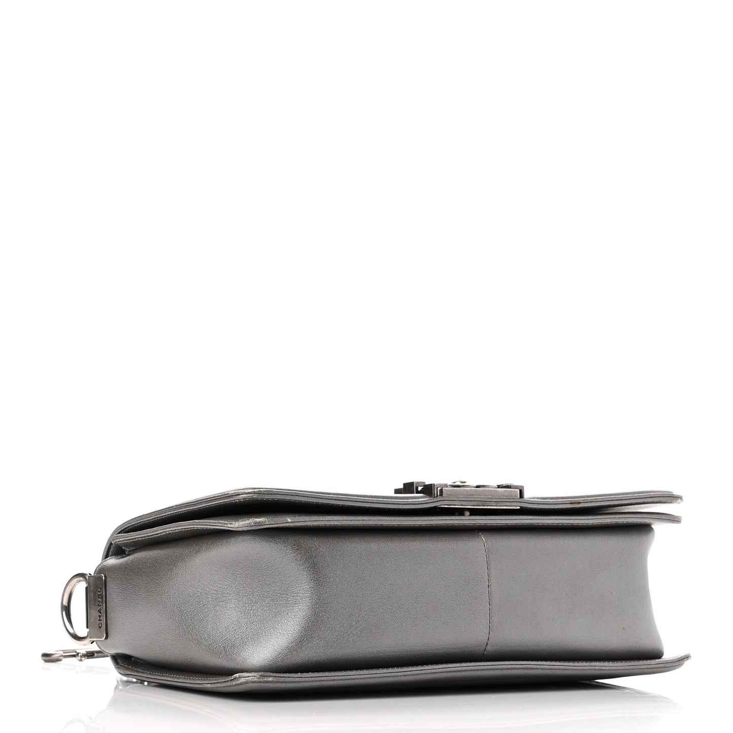 Metallic Lambskin Stingray Quilted Medium Boy Flap Silver