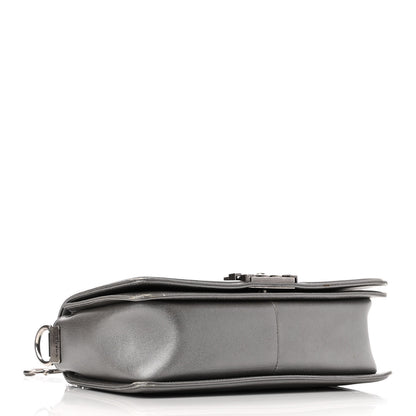 Chanel Metallic Lambskin Stingray Quilted Medium Boy Flap Silver 4 of 13