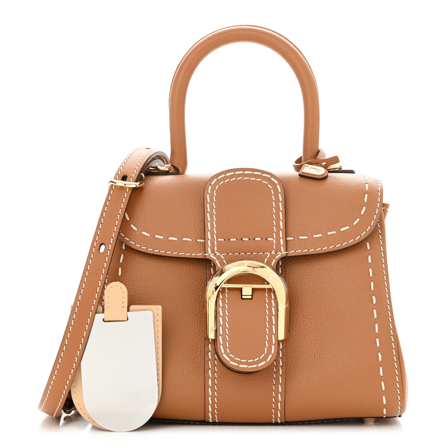 Delvaux Grained Rodeo Calfskin Surpique Mini Brillant Satchel Vegetal Ivory 1 of 12
