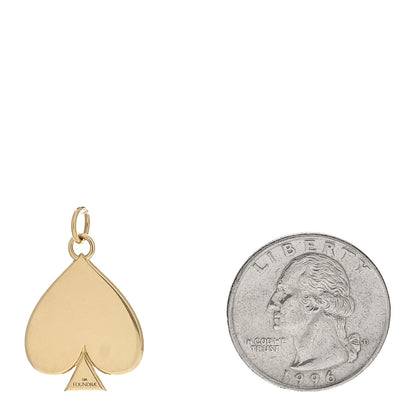 Foundrae 18K Yellow Gold Radiating Spade Heart Medallion Pendant 2 of 3