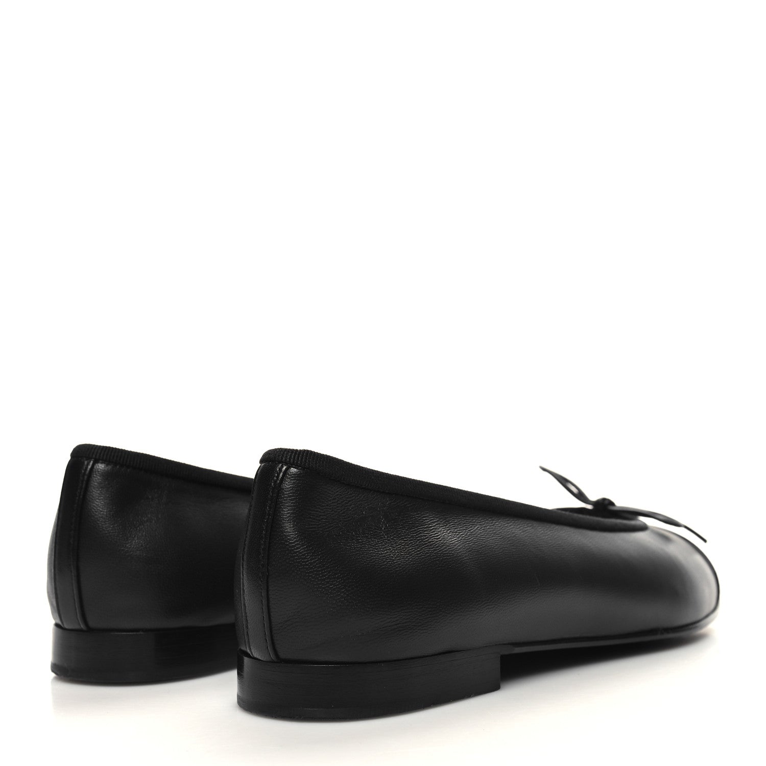 Chanel Lambskin Patent CC Cap Toe Ballerina Flats 37.5 Black 3 of 9