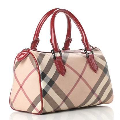 Burberry Patent Nova Check Chester Bowling Bag Raspberry Sorbet 3 of 19
