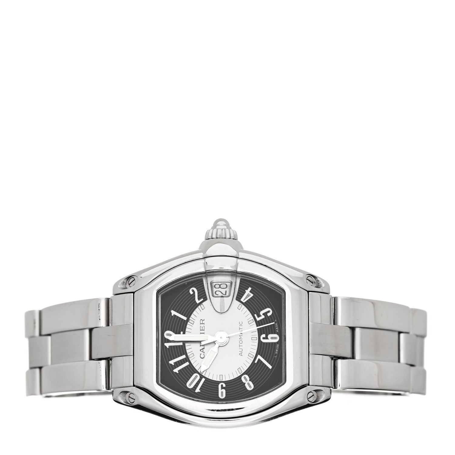 Cartier Stainless Steel 37mm Roadster Automatic Watch Black 2 of 4