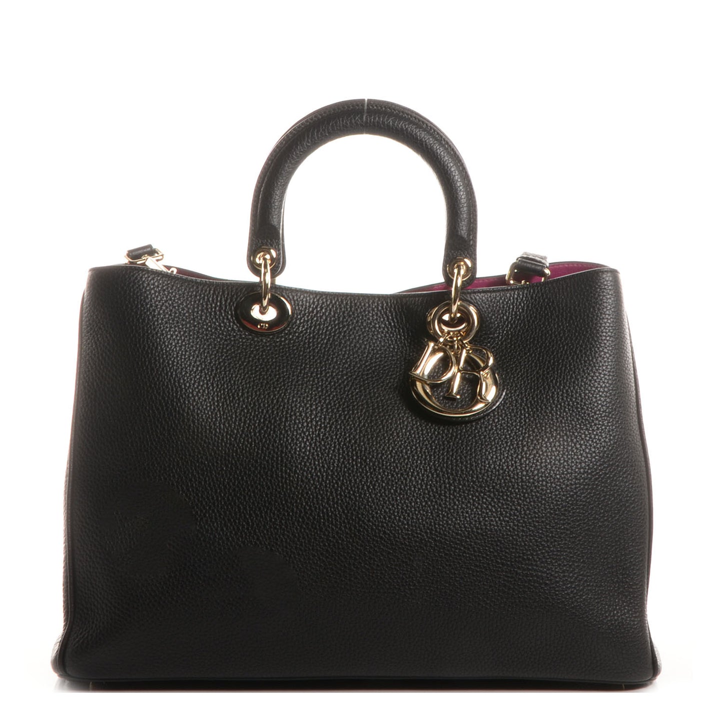 Bullcalf Leather Diorissimo Large Black and Rose Indien