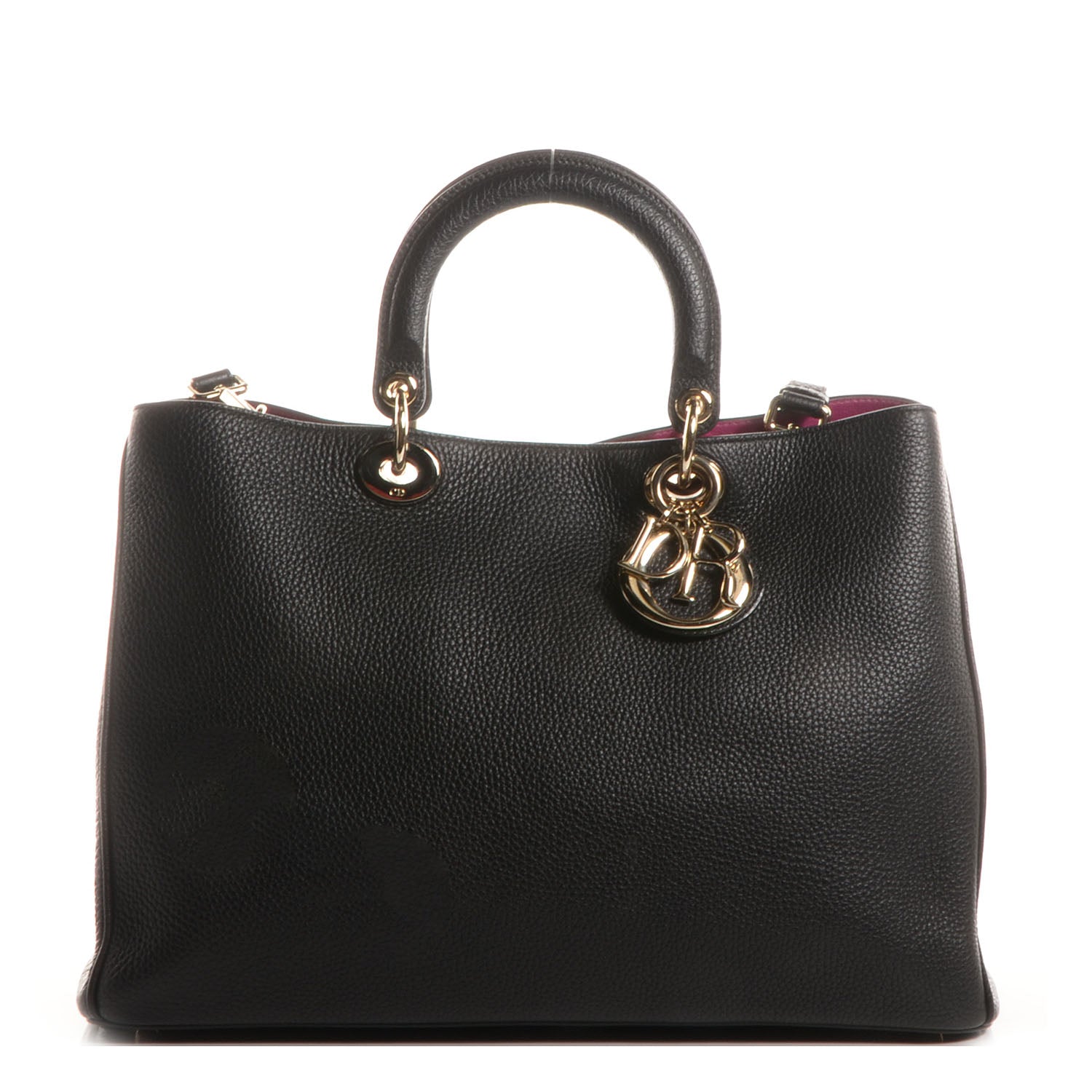 Christian Dior Bullcalf Leather Diorissimo Large Black and Rose Indien 1 of 8