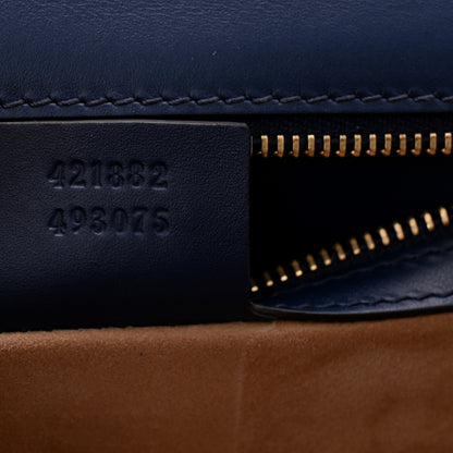 Gucci Vitello Fontanella Web Small Sylvie Shoulder Bag Blue Agata 7 of 10