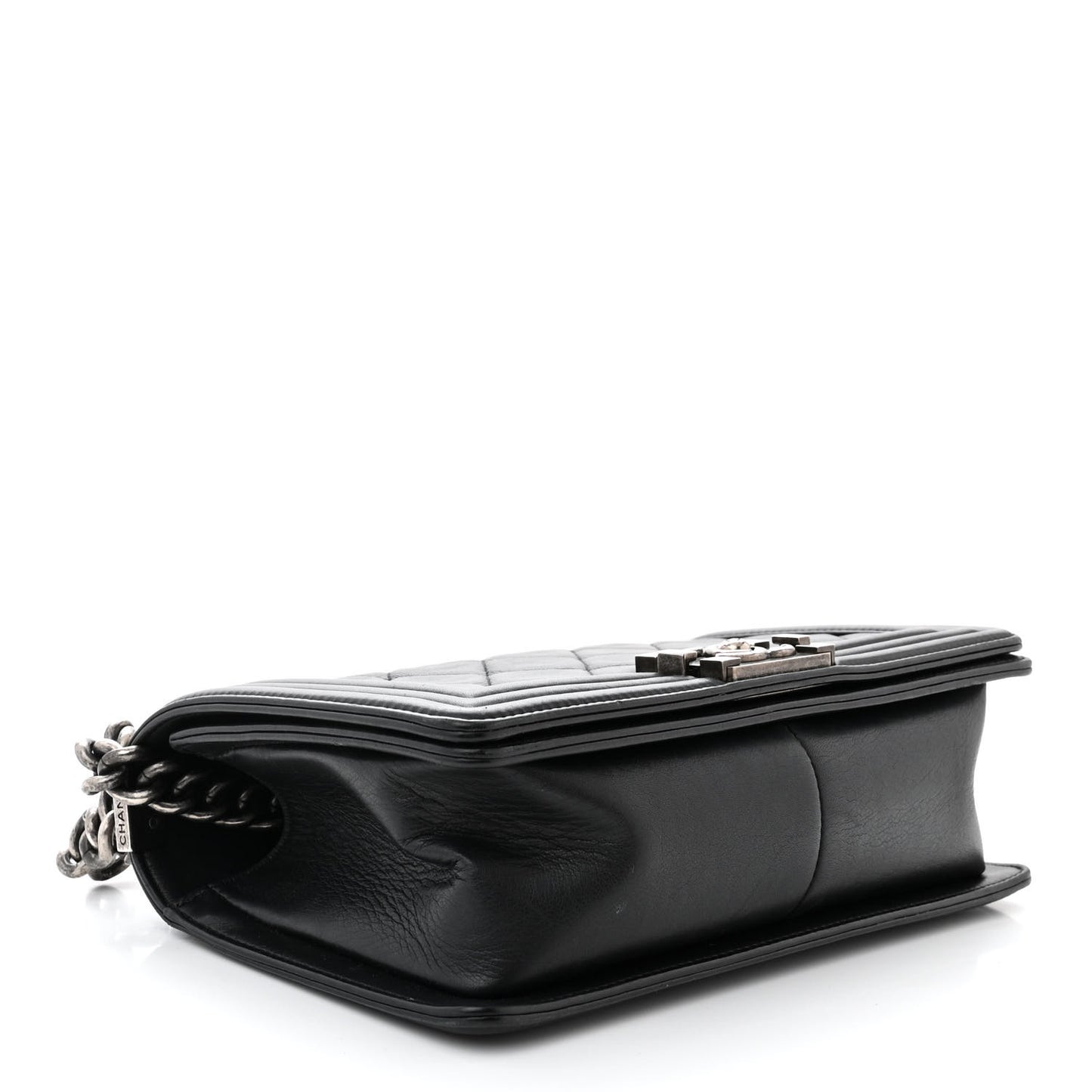 Calfskin Quilted Medium Boy Flap Black