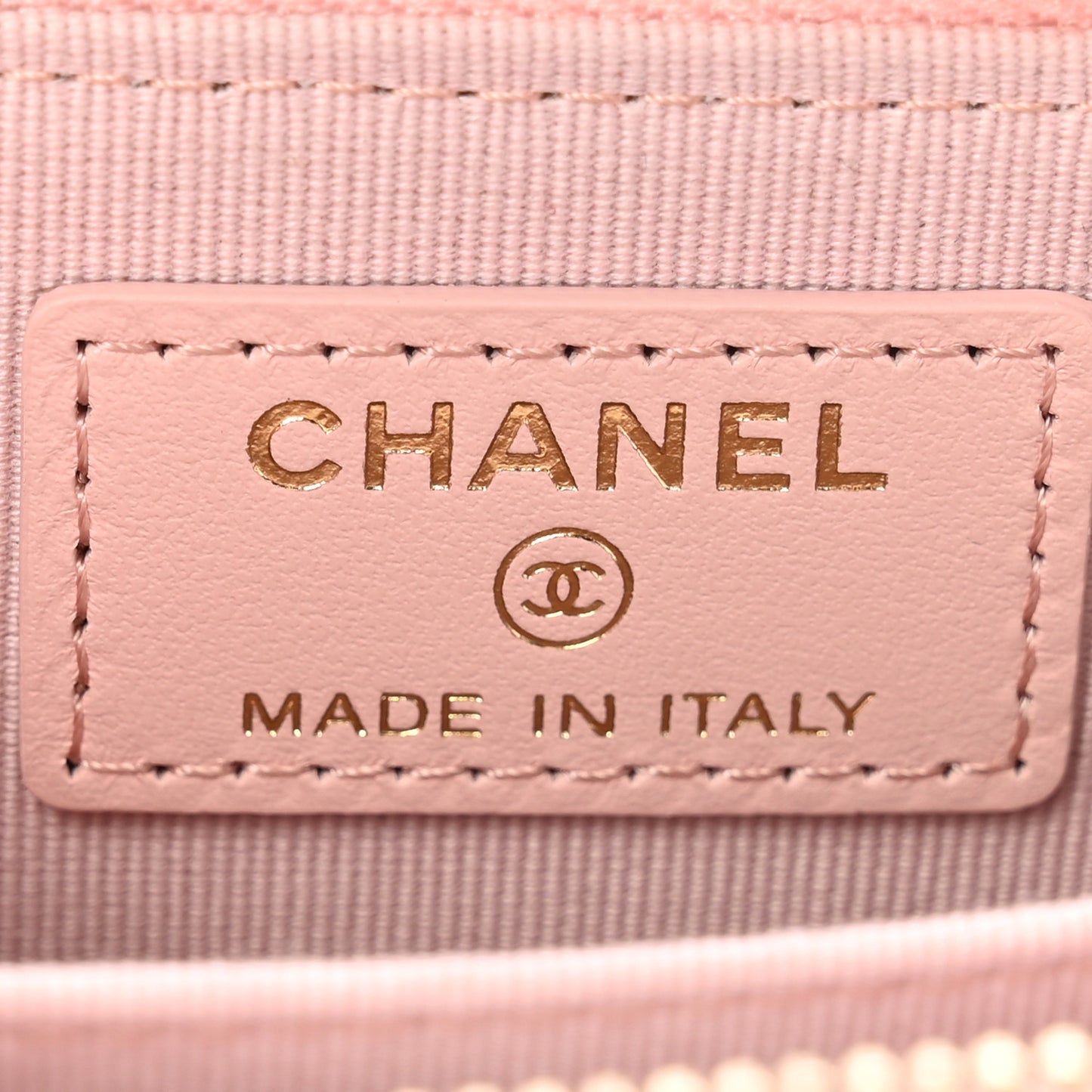 Lambskin Quilted Chanel 19 Vertical Zip Card Holder Wallet Light Pink