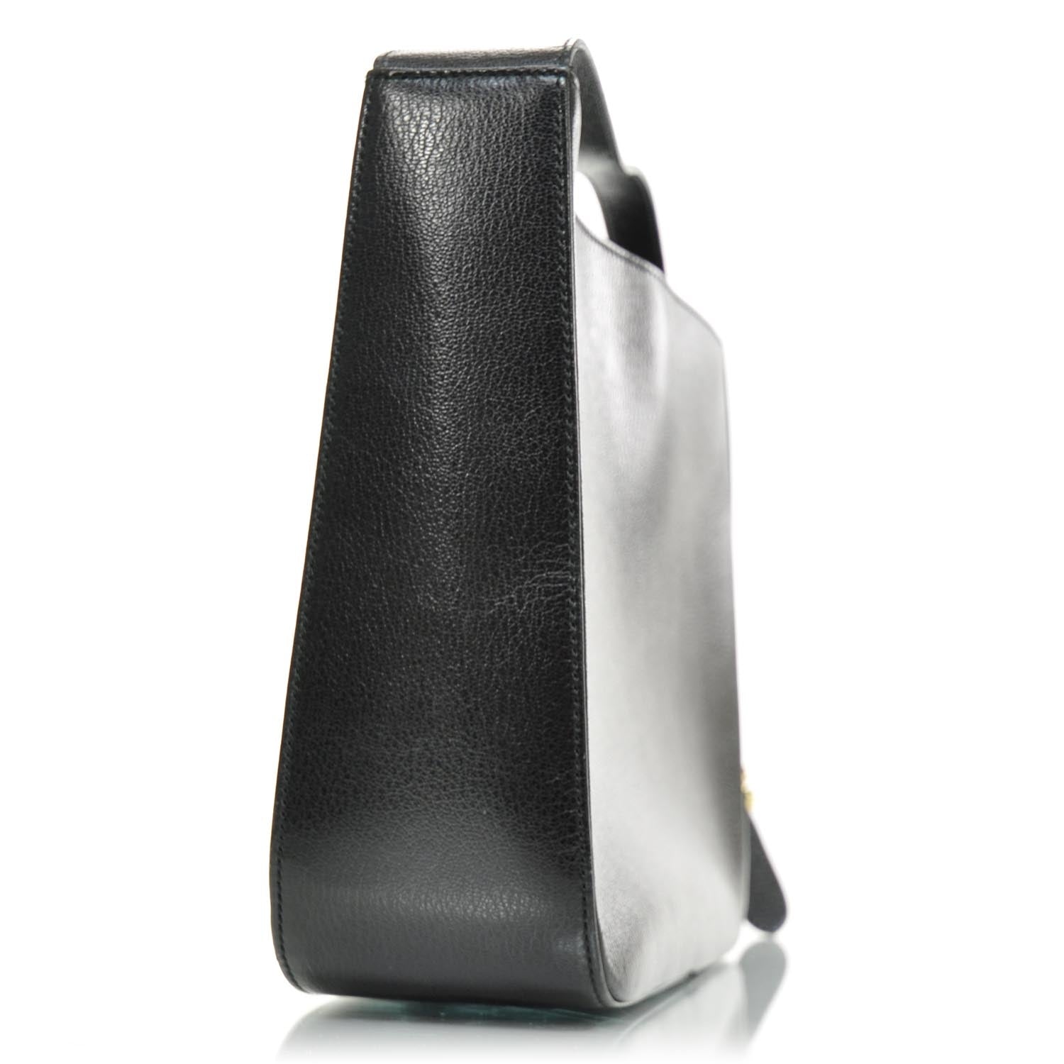 FASHIONPHILE SALVATOREFERRAGAMOLeatherGanciniShoulderBagBlack 5 of 9