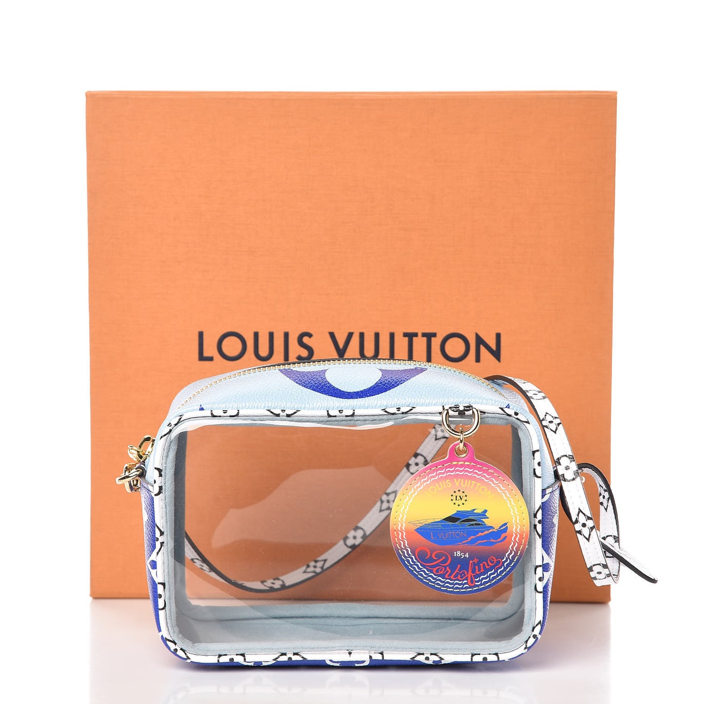 Monogram Giant Portofino Beach Pouch Blue