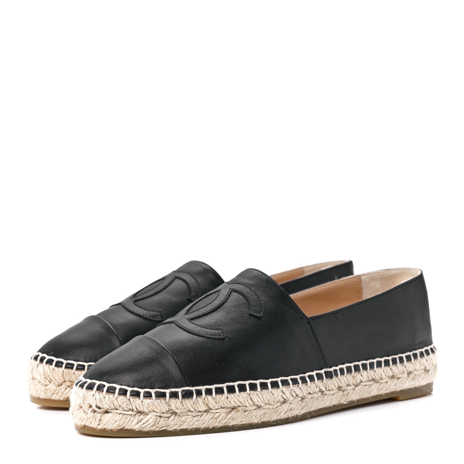 Chanel Lambskin CC Espadrilles 38 Black 3 of 10