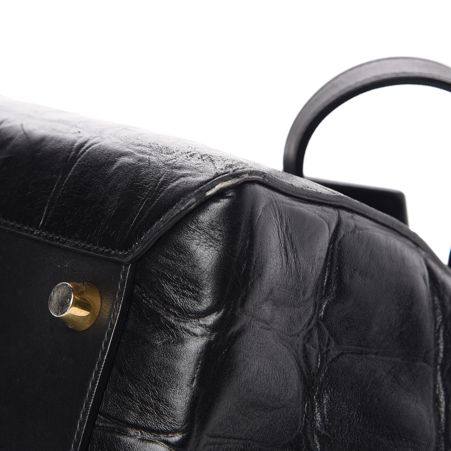 Celine Calfskin Crocodile Embossed Small Belt Bag Black 13 of 18