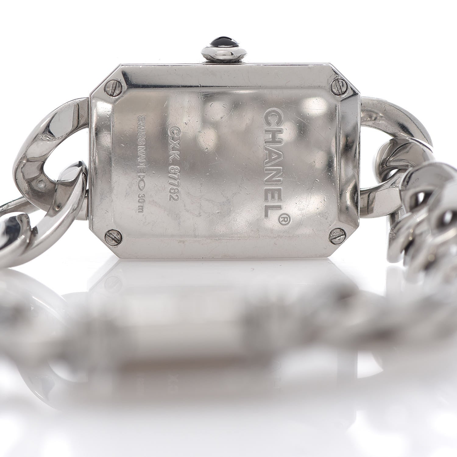 Chanel Stainless Steel Diamond Bezel Mother of Pearl 16mm Chain Premiere Quartz Watch 5 of 6