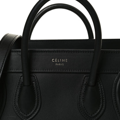 Celine Smooth Calfskin Nano Luggage Black 6 of 11