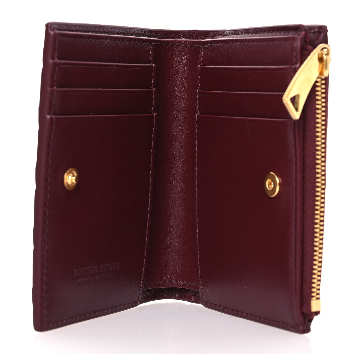 Bottega Veneta Nappa Intrecciato Small Bi-Fold Zip Wallet Barolo 5 of 9