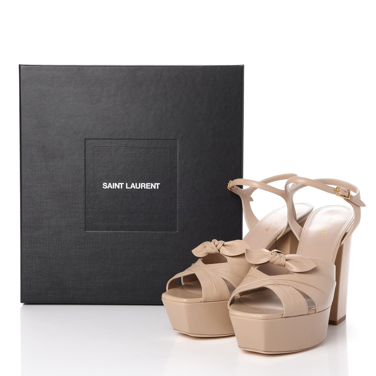 Calfskin Farrah Bow 125 Platform Sandals 42 Rose Poudre
