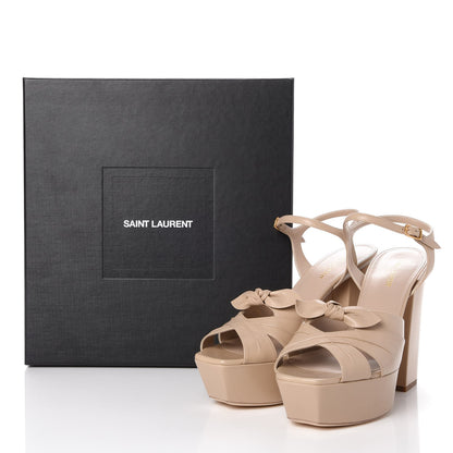 Saint Laurent Calfskin Farrah Bow 125 Platform Sandals 42 Rose Poudre 9 of 9