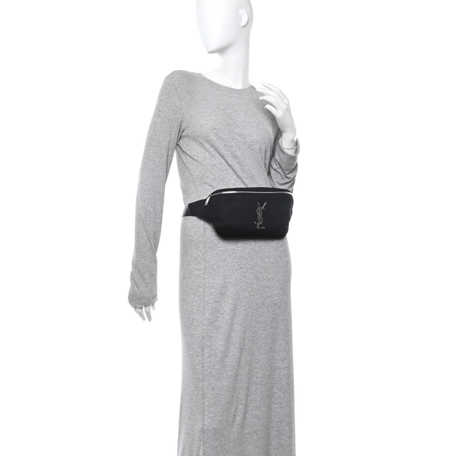 Saint Laurent Canvas Monogram Belt Bag Black 2 of 10