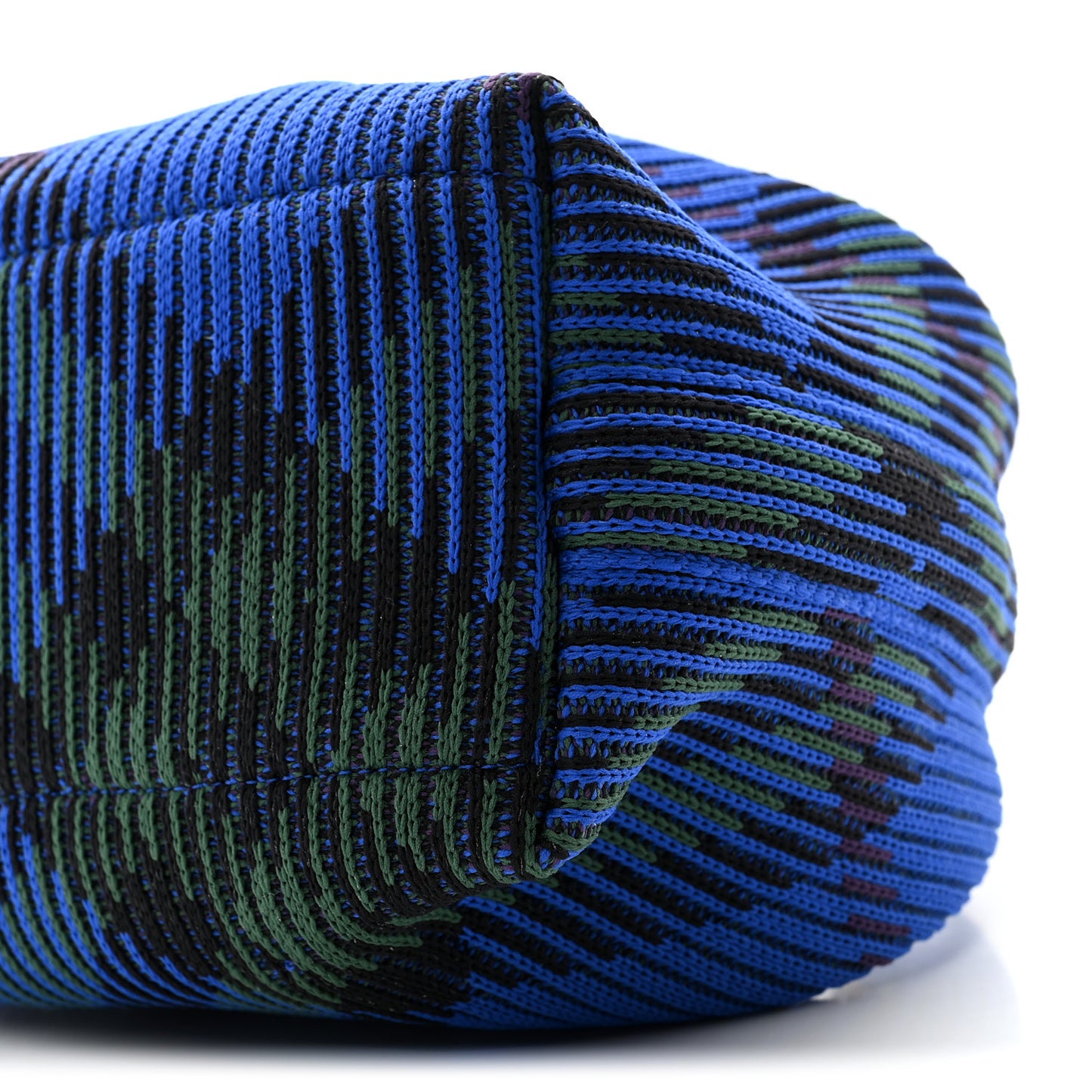 Canvas Knitted Check Mini Peg Duffle Bag Knight