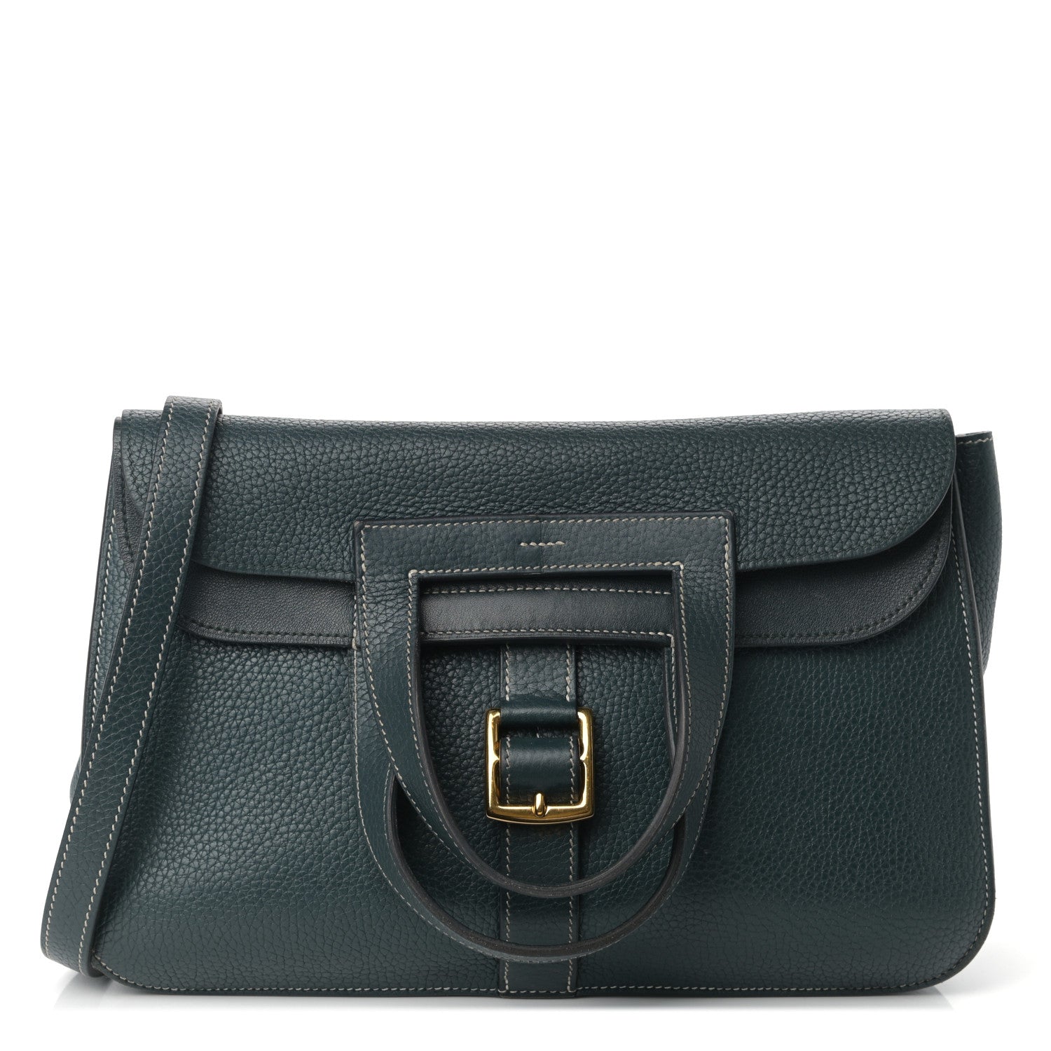 Hermes Taurillon Clemence Halzan 31 GM Vert Cypress 1 of 10