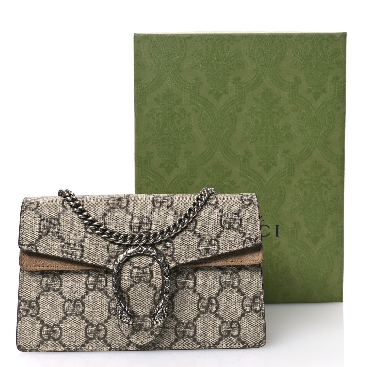 GG Supreme Monogram Super Mini Dionysus Shoulder Bag Taupe