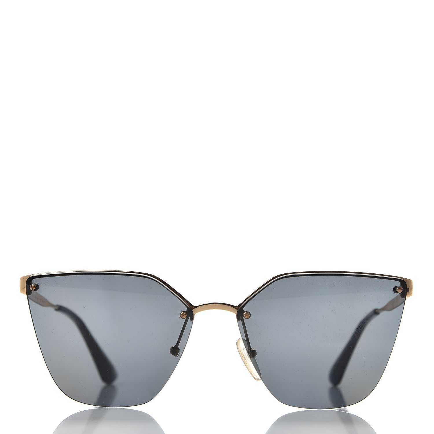 Prada Metal Polarized Cat Eye Sunglasses SPR 68T Black 3 of 9