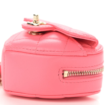 Chanel Lambskin Quilted CC In Love Heart Coin Purse With Chain Pink 9 of 12