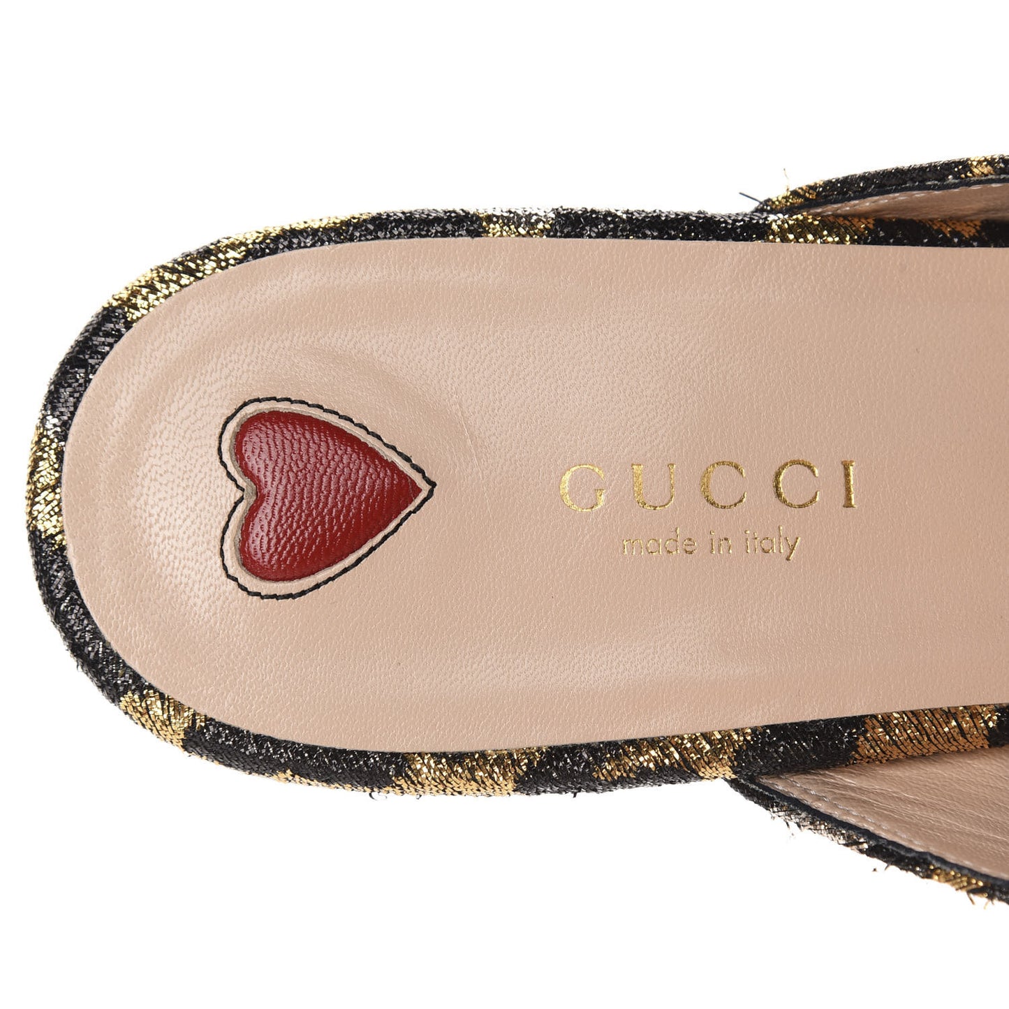 Lurex Jacquard Leopard Embroidered Princetown Slippers 40 Black Gold