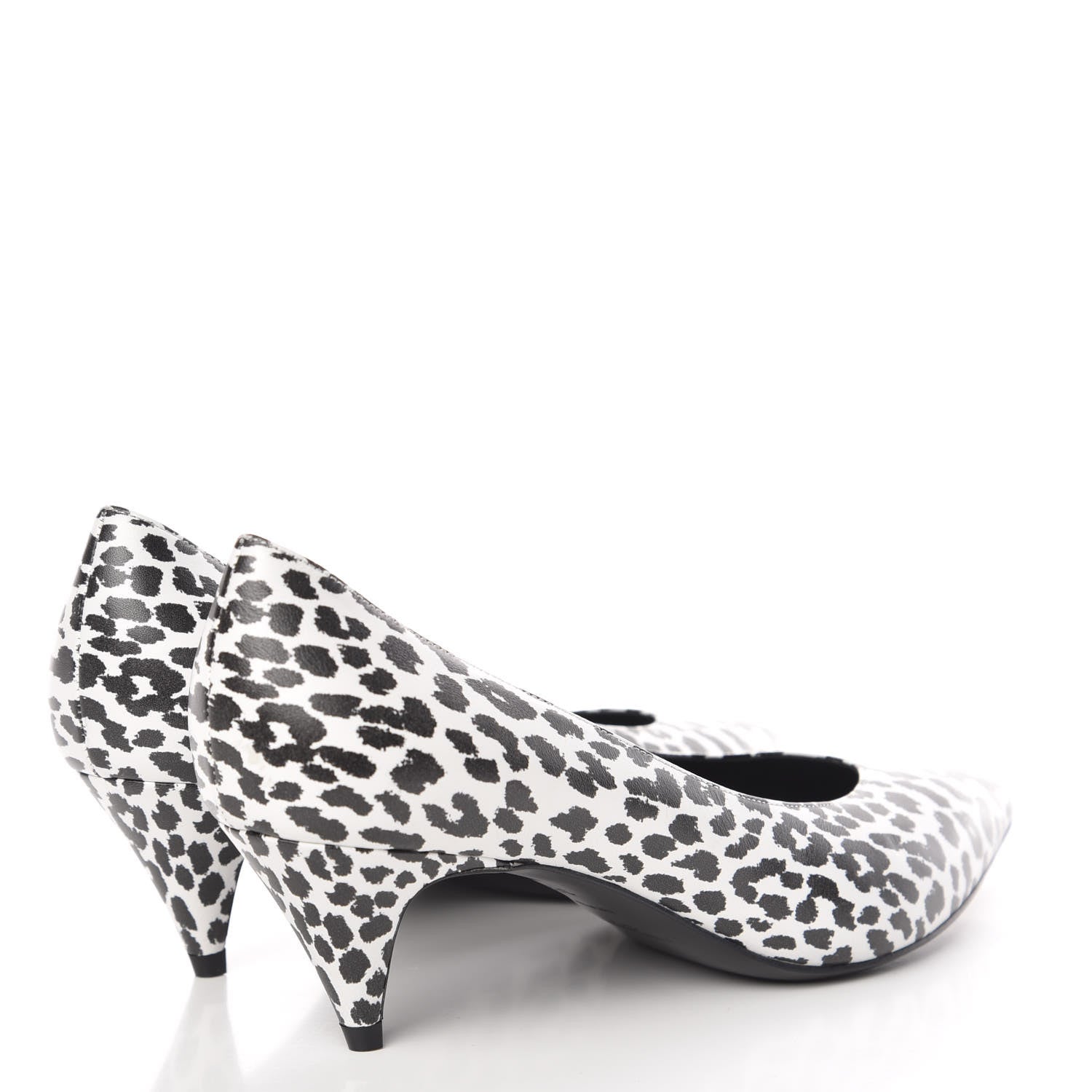 Saint Laurent Soft Calfskin Baby Cat Paris 50 Pumps 38.5 Bianco White Black 4 of 12