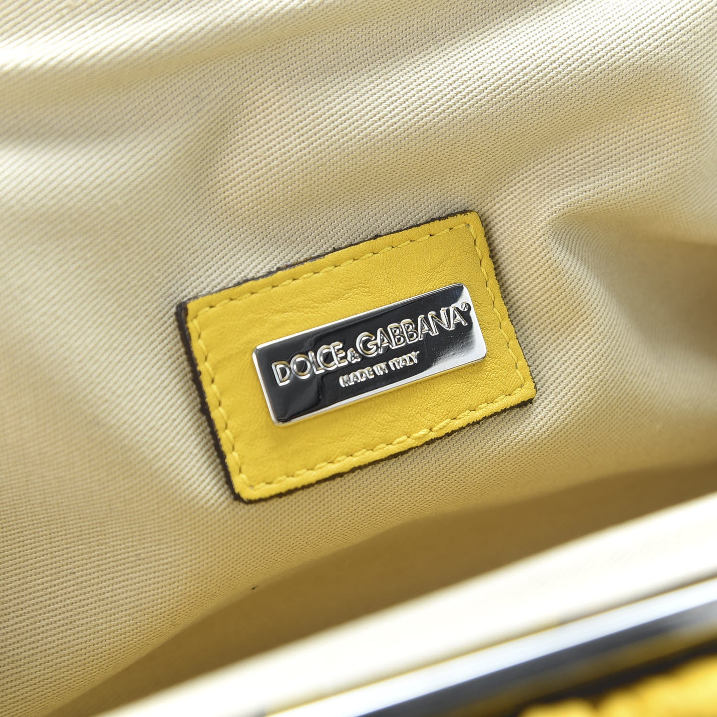 Calfskin Small Kiss Lock Frame Clutch Giallo