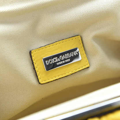 Dolce & Gabbana Calfskin Small Kiss Lock Frame Clutch Giallo 8 of 10