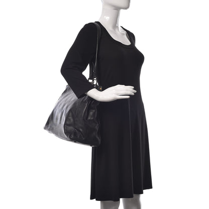 Fendi Goatskin Large Peekaboo Iconic Satchel Black 2 of 9