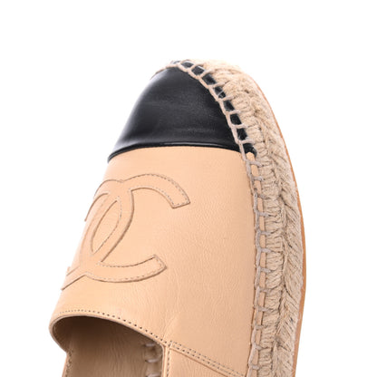 Chanel Lambskin CC Espadrilles 35 Beige Black 15 of 22