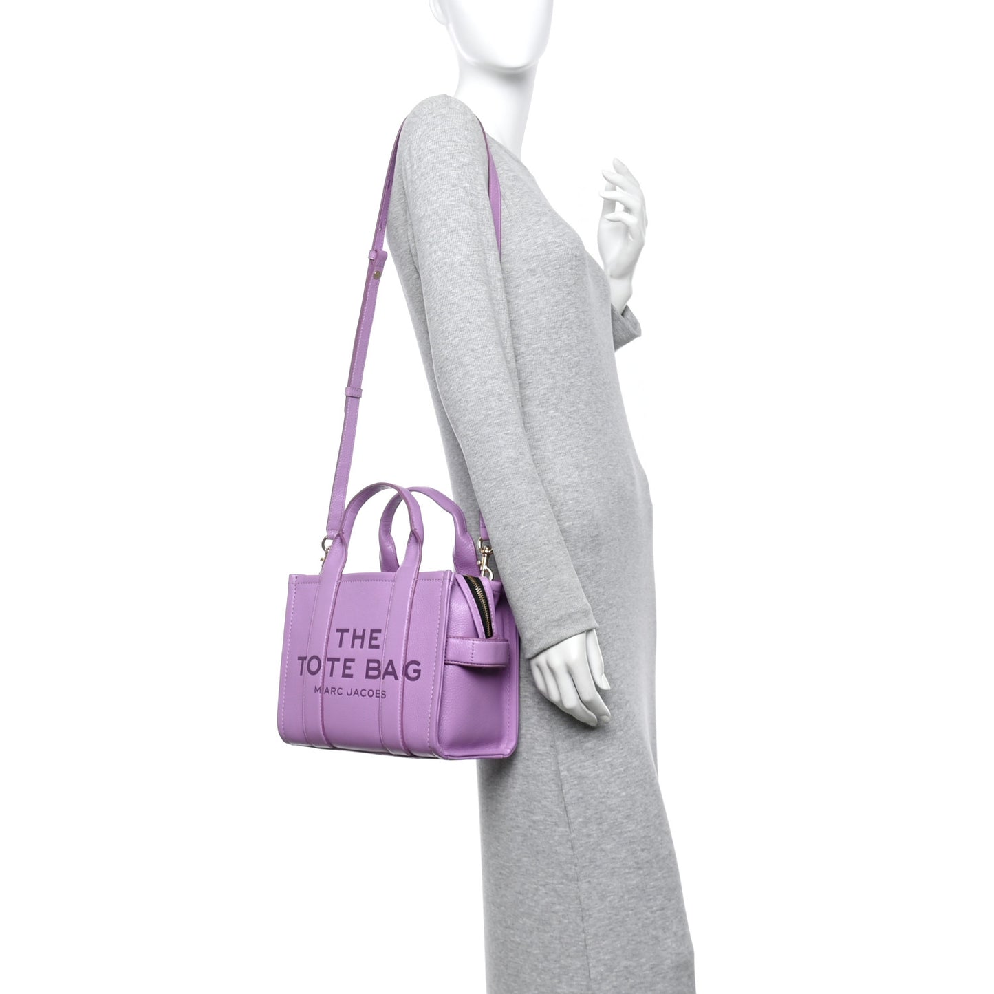 Grained Calfskin Small The Tote Bag Regal Orchid