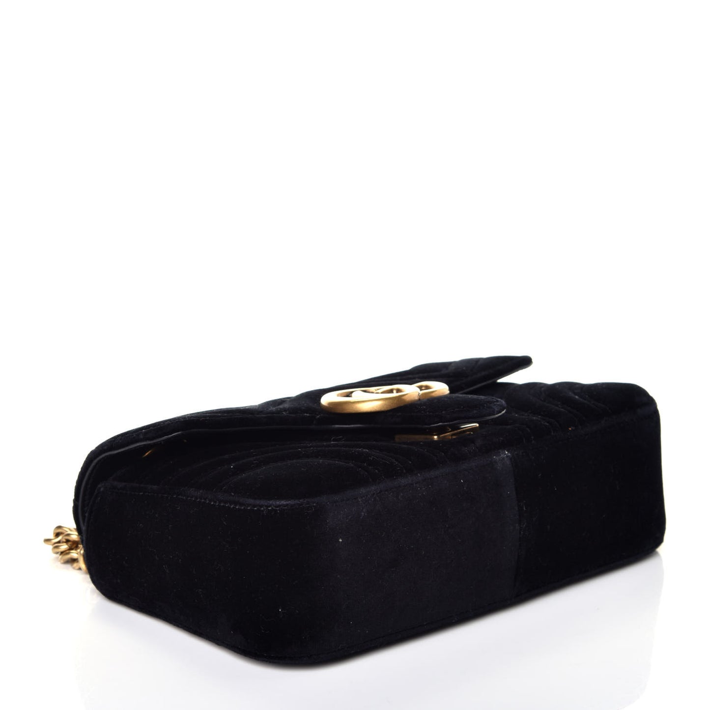 Velvet Matelasse Mini GG Marmont Shoulder Bag Black