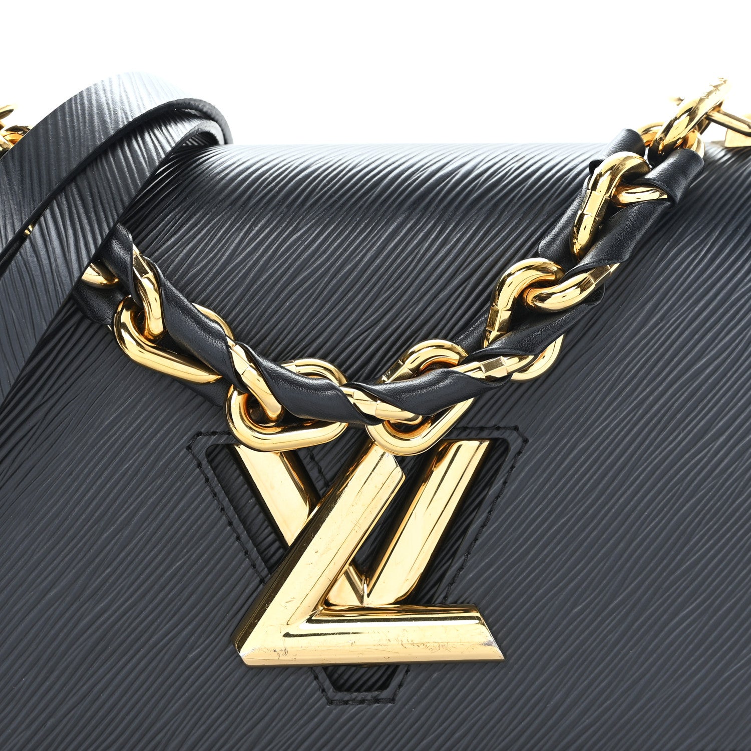 Louis Vuitton Epi Twist Braided Strap Shoulder Bag MM Black 7 of 9